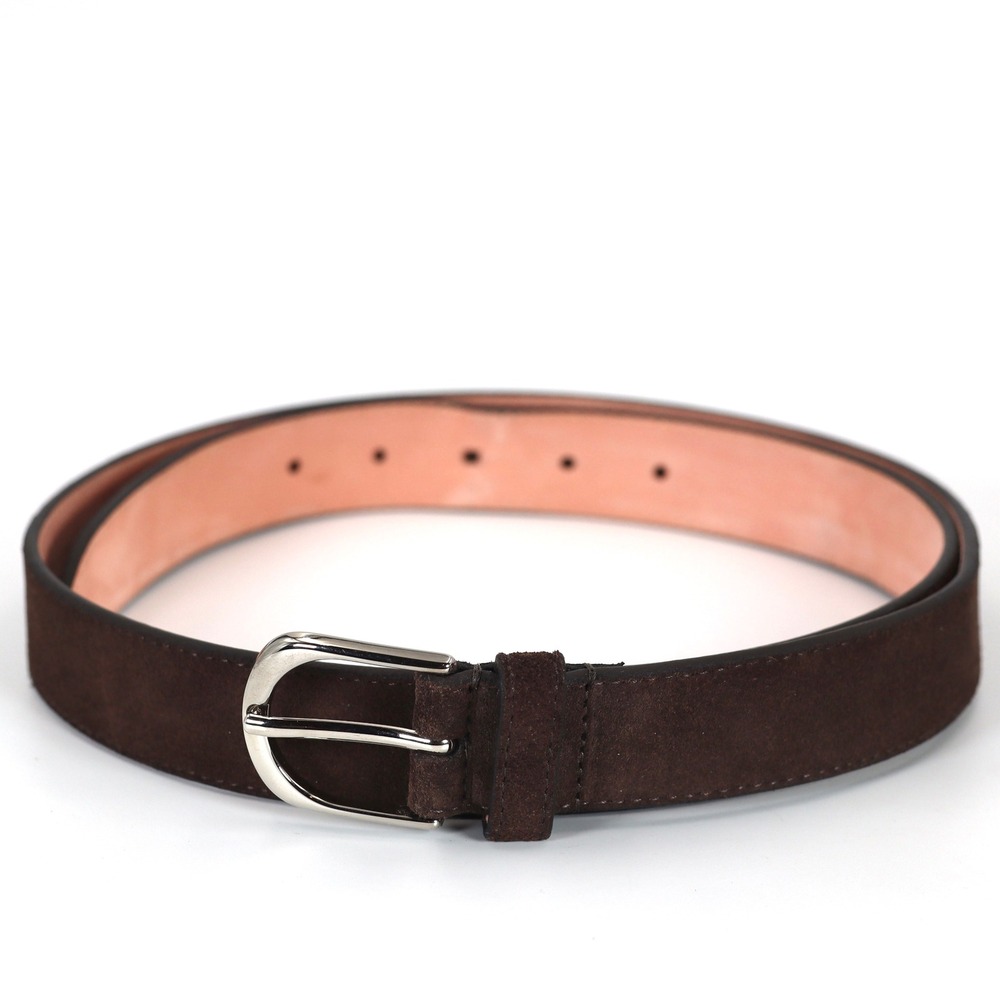 Proper Cloth Belt Mens 36 Brown Suede Leather Made in Italy Dress Casual